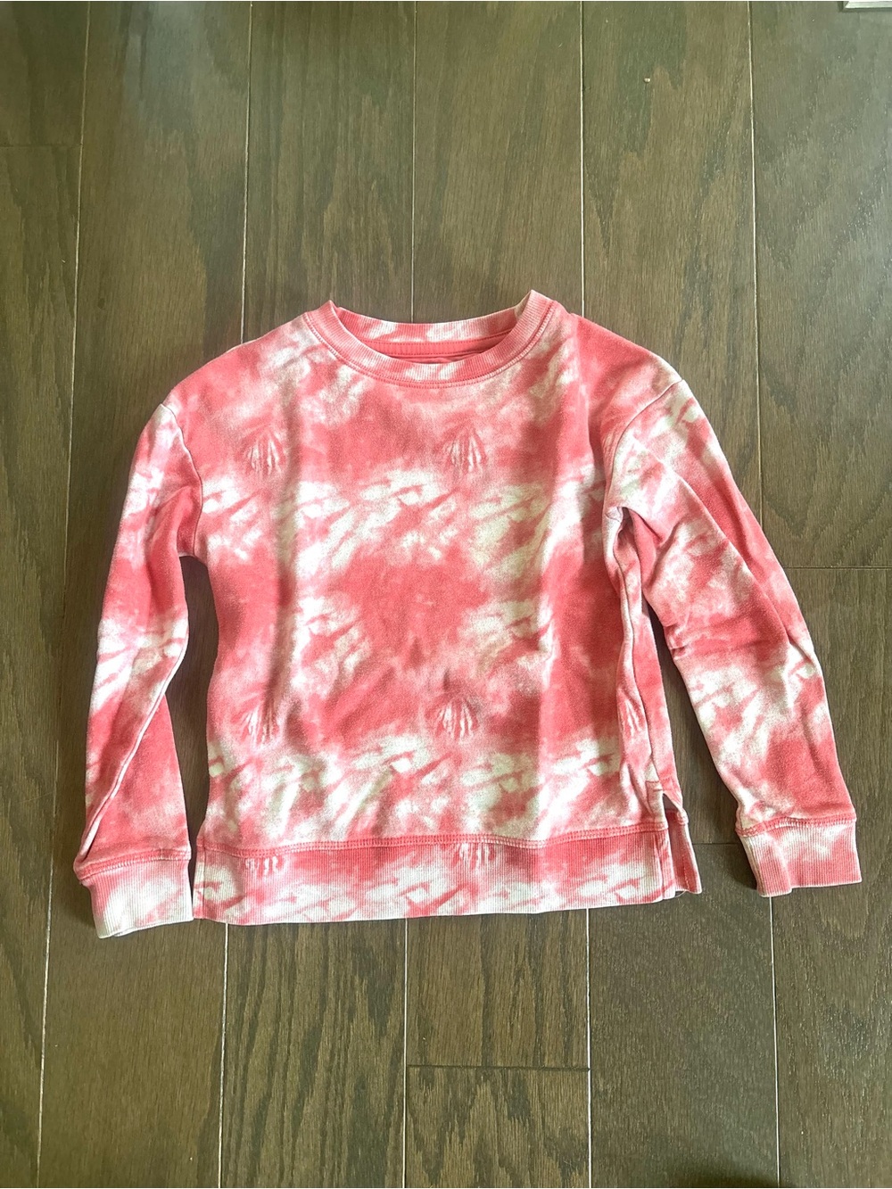 Falls Creek Girls Pink & White Tie Dye Crew Neck Sweatshirt- Sz S 6 / 6X